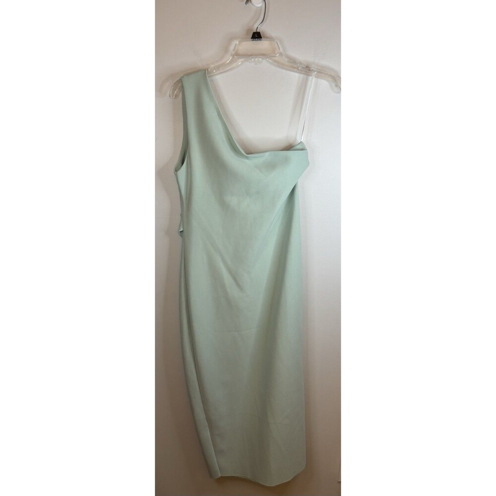 PETAL & PUP Nadene One Shoulder Body Con Dress 8 Mint Green Midi Formal Cocktail - Picture 6 of 12